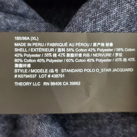 NWT-THEORY polo shirt blue Various Sz - Picture 7 of 7